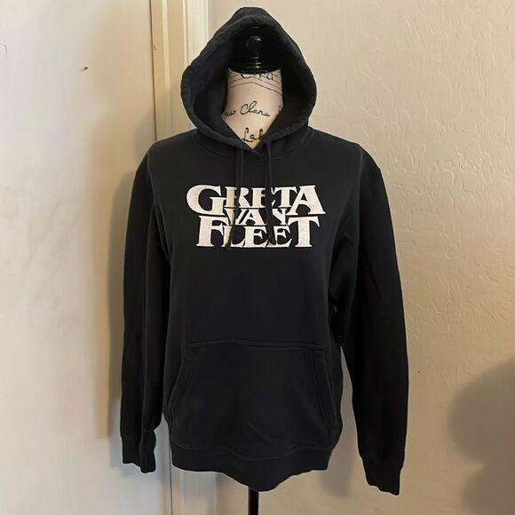 Greta Van Fleet Distressed Black Graphic Hoodie Pullover Sweatshirt Band Music - Picture 1 of 10